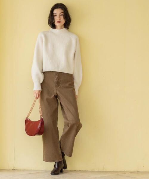 OPAQUE.CLIP（オペークドットクリップ）の「MIXミドルゲージショートあぜニット【洗濯機OK】（ニット/セーター・レディース・ブルーグリーン/レッド系/アイボリー/チャコールグレー・36/40/38）」の13枚目の写真