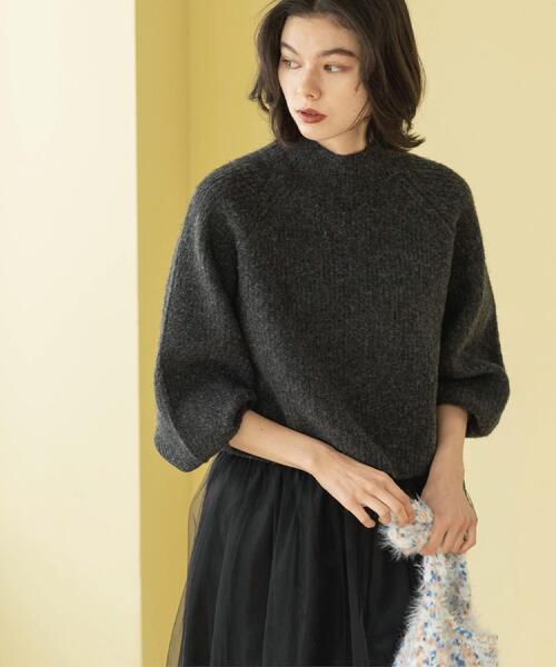 OPAQUE.CLIP（オペークドットクリップ）の「MIXミドルゲージショートあぜニット【洗濯機OK】（ニット/セーター・レディース・ブルーグリーン/レッド系/アイボリー/チャコールグレー・36/40/38）」の14枚目の写真