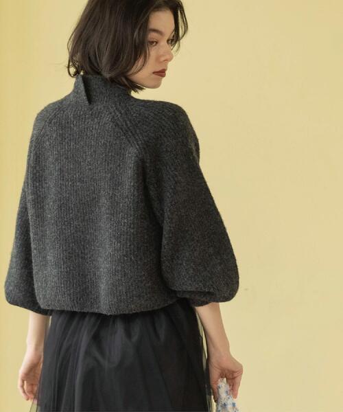 OPAQUE.CLIP（オペークドットクリップ）の「MIXミドルゲージショートあぜニット【洗濯機OK】（ニット/セーター・レディース・ブルーグリーン/レッド系/アイボリー/チャコールグレー・36/40/38）」の18枚目の写真