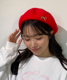 pyornim（ピョルニム）の「リボンワンポイントフェルトベレー帽（ハンチング/ベレー帽）」