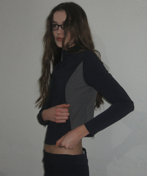 PARTIMENTO WOMEN（パルティメントウィメン）の「メッシュレイヤージップアップジャケット_ネイビー（その他アウター）」