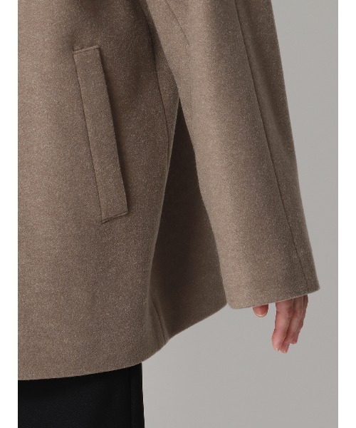 SUIT SQUARE(スーツスクエア)の「CHANTOWA ノーカラーコート ウールライクジャージー メルトン 無地(ノーカラーコート・レディース・モカ/アイボリー/ブラック・36(7号)/38(9号)/40(11号))」の21枚目の写真