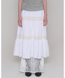 ROCKCAKE（ロックケーキ）の「Lace Point Long Skirt - White（スカート）」