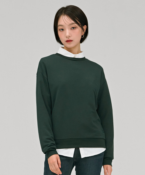 CHASECULT(チェイスカルト)の「女性ルーズフィットデイリー起毛スウェットTシャツ-グリーン(スウェット・レディース・グリーン・90/85)」の5枚目の写真