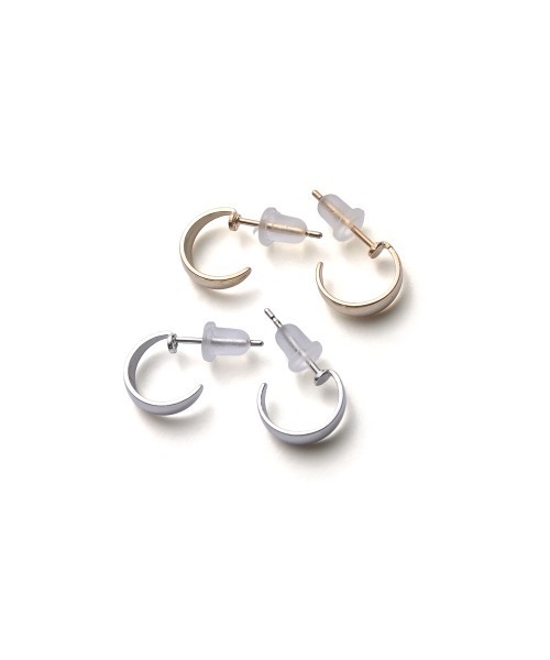 marjour（マージュール）の「［SILVER POST］MINIMAL HOOP PIERCE（ピアス（両耳用）・レディース・ゴールド/シルバー・FREE）」の7枚目の写真