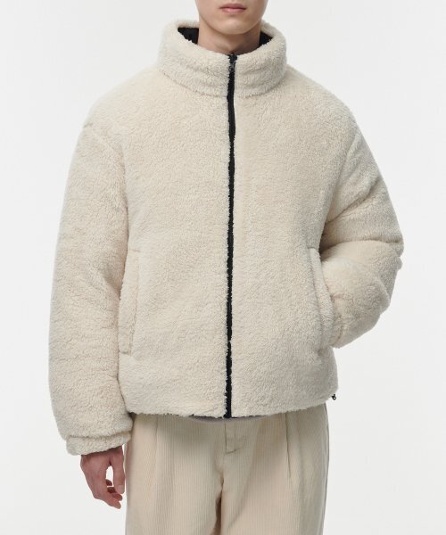MUSINSA STANDARD（ムシンサスタンダード）の「デイリープファーリバーシブルフリースショートパディングジャケット[ブラック/クリーム]（ダウンジャケット/コート・メンズ・その他・SMALL/MEDIUM/LARGE/X-LARGE/XX-LARGE）」の14枚目の写真