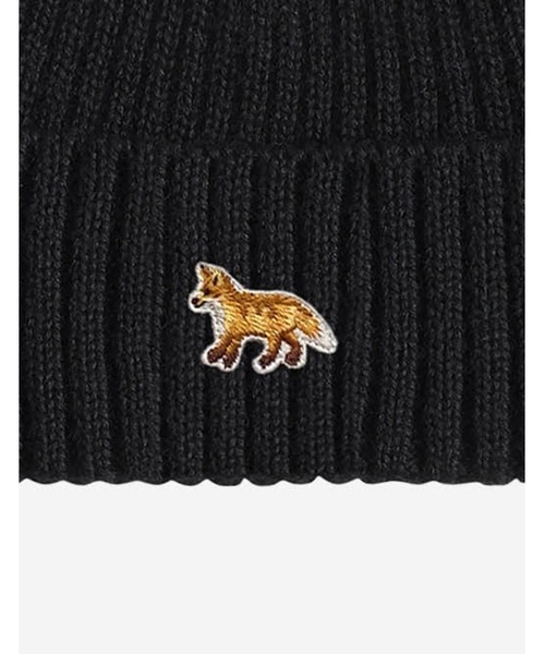 Maison Kitsune（メゾンキツネ）の「BABY FOX BEANIE（ニットキャップ/ビーニー・レディース・ブラック/アイボリー・U）」の3枚目の写真
