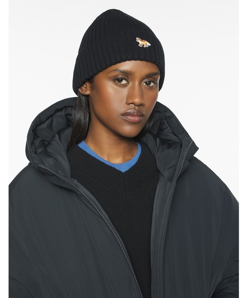 MAISON KITSUNÉ 黒 ニット帽 楽天市場】Maison Kitsune メゾンキツネ フォックスロゴ ニット
