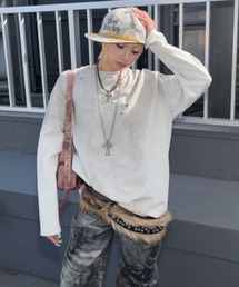 Never mind the XU | 【Never mind the XU】damage washed long sleeve / 【ネバーマインド ザ エックスユー】ダメージウォッシュ長袖Tシャツ  <着用動画あり>(Tシャツ/カットソー)