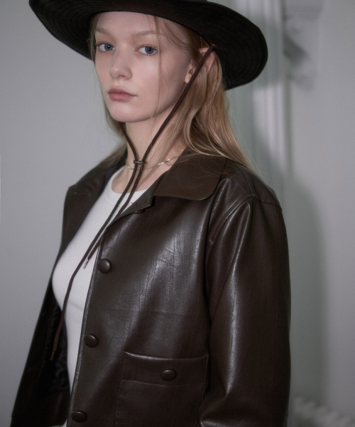 ROSEFRANTZ（ロゼフランツ）の「Round Leather Jacket [Brown]（ライダースジャケット・レディース・ブラウン・OS）」の10枚目の写真