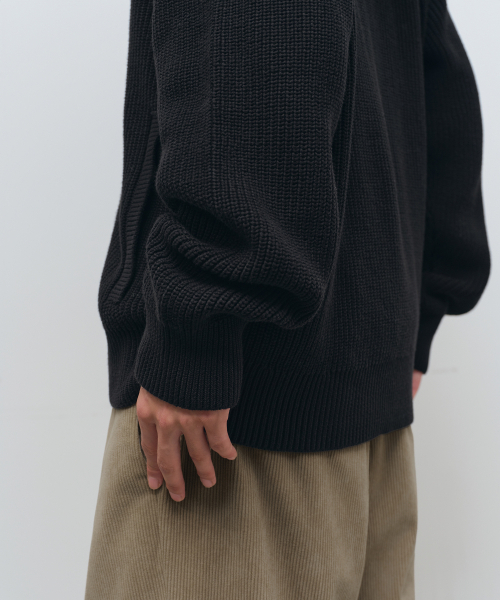 MUSINSA STANDARD（ムシンサスタンダード）の「リブニットフードパーカー [ブラック]（カーディガン/ボレロ・メンズ・その他・SMALL/MEDIUM/LARGE/X-LARGE/XX-LARGE）」の6枚目の写真