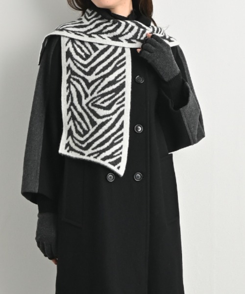 aunt lily（アントリリー）の「内モンゴル産アルバスカシミヤ リバーシブルマフラー｜カシミヤ100％ ジャガード編み リバーシブル マフラー やわらか カシミヤ（マフラー・レディース・ブラック系その他/ボルドー/グリーン/ライトグリーン/オレンジ/イエロー・FREE）」の2枚目の写真