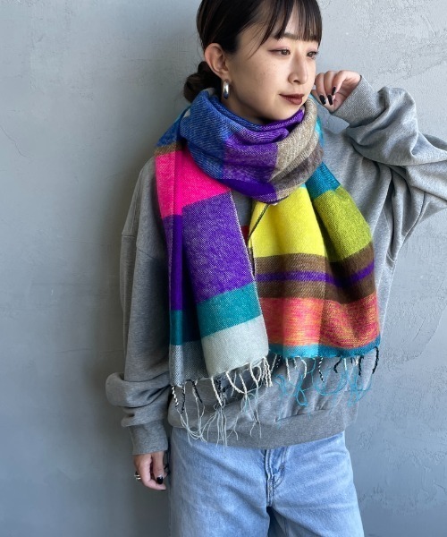 hint hint（ヒントヒント）の「[hint hint/ヒントヒント] アクリルコットン大判ストール(マルチ)（ストール/ショール・レディース・マルチ・ONE SIZE）」の2枚目の写真