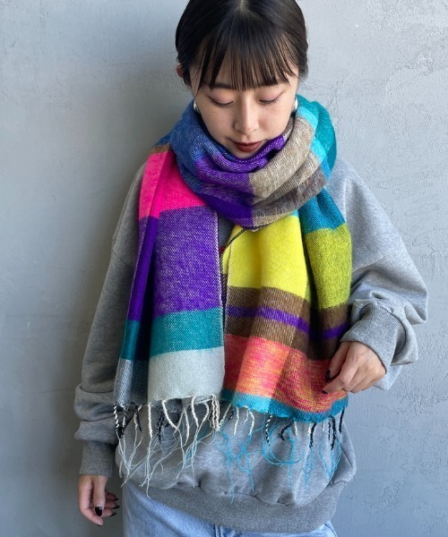 hint hint（ヒントヒント）の「[hint hint/ヒントヒント] アクリルコットン大判ストール(マルチ)（ストール/ショール・レディース・マルチ・ONE SIZE）」の4枚目の写真