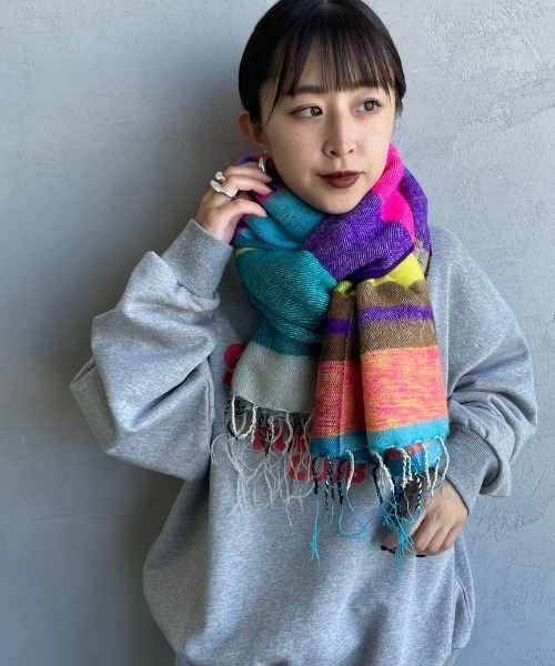 hint hint（ヒントヒント）の「[hint hint/ヒントヒント] アクリルコットン大判ストール(マルチ)（ストール/ショール・レディース・マルチ・ONE SIZE）」の8枚目の写真