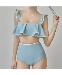 VIKINI VENDER（ビキニベンダー）の「Laurent Ruffle High Waist Bikini - SKY BLUE（水着）」