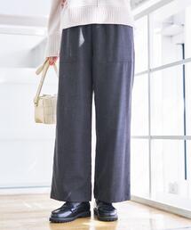 【裏地付き/洗える】コンフォートワイドパンツ