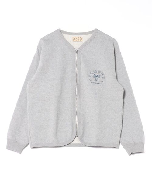 ALMOND(アーモンド)の「PARADISE Japan Quality SWEAT CARDIGAN/ALMOND アーモンド スウェットカーディガン ジップアップ(カーディガン/ボレロ・メンズ・ネイビー/ヘザーグレー・MEDIUM/LARGE/X-LARGE)」の1枚目の写真