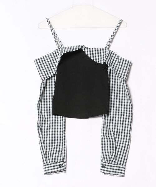 CERCA(チェルカ)の「Nia(ニア)/オフショルダー バイカラーチェックブラウス(シャツ/ブラウス・レディース・ブラック・LARGE/SMALL)」の8枚目の写真