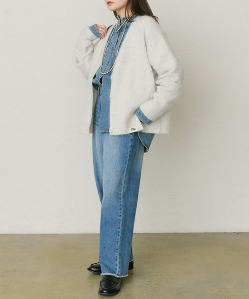 PUAL CE CIN（ピュアルセシン）の「FOXウールニットVネックカーディガン（カーディガン/ボレロ・レディース・グレー/オートミール/モカ・FREE）」の5枚目の写真