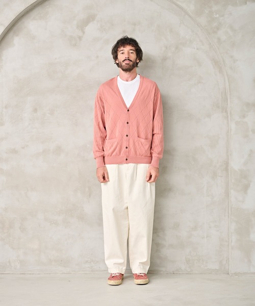 Kelen(ケレン)の「「KELEN MENS / ケレン メンズ」OPENWORK KNIT CARDIGAN(ニット/セーター・メンズ・グリーン/ピンク/キャメル・42/40)」の4枚目の写真