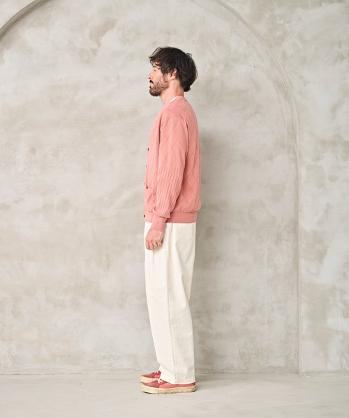 Kelen(ケレン)の「「KELEN MENS / ケレン メンズ」OPENWORK KNIT CARDIGAN(ニット/セーター・メンズ・グリーン/ピンク/キャメル・42/40)」の6枚目の写真