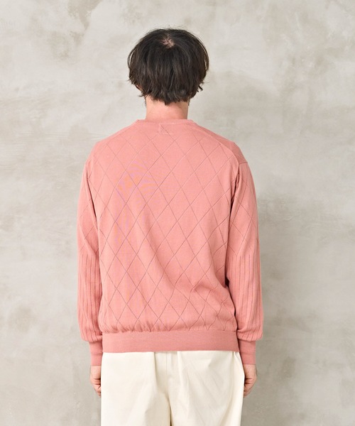 Kelen(ケレン)の「「KELEN MENS / ケレン メンズ」OPENWORK KNIT CARDIGAN(ニット/セーター・メンズ・グリーン/ピンク/キャメル・42/40)」の7枚目の写真