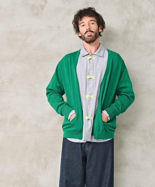 Kelen(ケレン)の「「KELEN MENS / ケレン メンズ」OPENWORK KNIT CARDIGAN(ニット/セーター・メンズ・グリーン/ピンク/キャメル・42/40)」の12枚目の写真