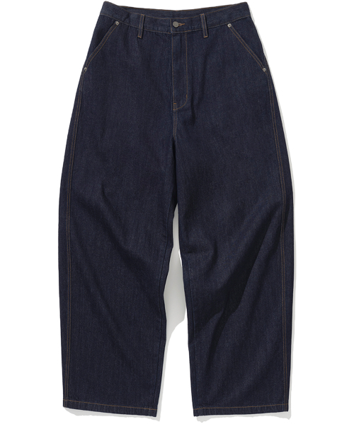 NOT4NERD（ノットフォーナード）の「Linen Like Curved Semi Wide Denim Pants - Deep Indigo（デニムパンツ・レディース・その他・SMALL/MEDIUM/LARGE/X-LARGE）」の2枚目の写真
