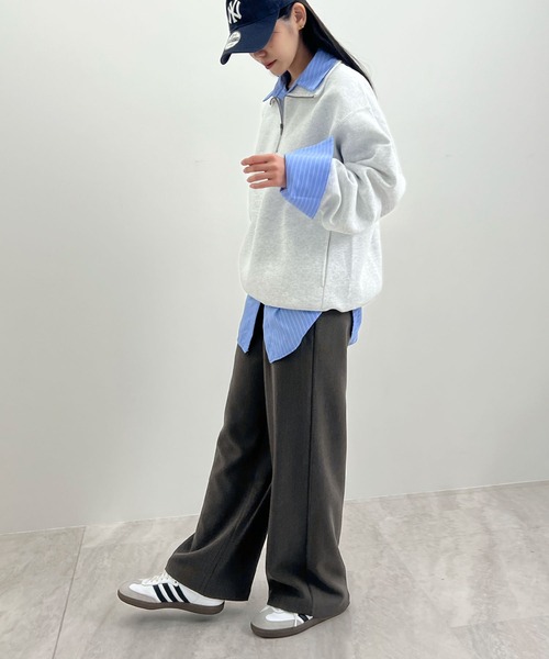 Futier land(フューティアランド)の「ウールライクツータックワイドパンツ(スラックス・レディース・ブラック/グレー/ブラウン・SMALL/MEDIUM/LARGE)」の20枚目の写真