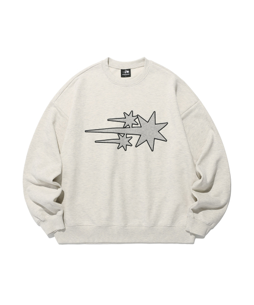 NICE GHOST CLUB(ナイスゴーストクラブ)の「3STAR LOGO APPLIQUE SWEATSHIRTS_OATMEAL(NG2EFUM444A)(スウェット・レディース・オートミール・SMALL/MEDIUM/LARGE)」の1枚目の写真