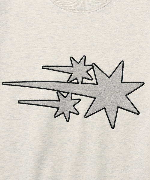 NICE GHOST CLUB(ナイスゴーストクラブ)の「3STAR LOGO APPLIQUE SWEATSHIRTS_OATMEAL(NG2EFUM444A)(スウェット・レディース・オートミール・SMALL/MEDIUM/LARGE)」の4枚目の写真