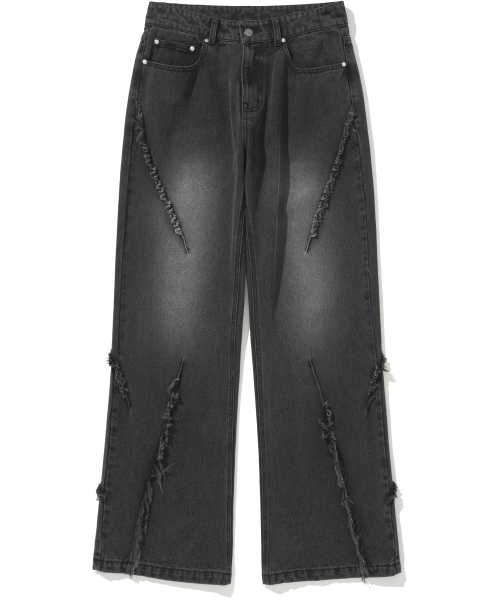 NOT4NERD(ノットフォーナード)の「Cut Off Incision Semi Flare Fit Denim Pants - Black(デニムパンツ・レディース・その他・MEDIUM/LARGE/X-LARGE)」の2枚目の写真