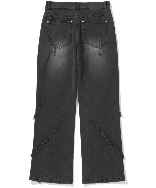 NOT4NERD(ノットフォーナード)の「Cut Off Incision Semi Flare Fit Denim Pants - Black(デニムパンツ・レディース・その他・MEDIUM/LARGE/X-LARGE)」の3枚目の写真