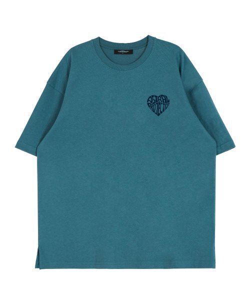 ASTRAL PROJECTION(アストラルプロジェクション)の「ミニハートロゴラウンドネック15番手綿半袖Tシャツ_ブルーグリーン(Tシャツ/カットソー・メンズ・その他・LARGE/X-LARGE)」の2枚目の写真