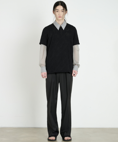 DUSTYWHITE(ダスティーホワイト)の「ブラックレースTシャツ(Tシャツ/カットソー・メンズ・その他・MEDIUM/LARGE/X-LARGE)」の2枚目の写真