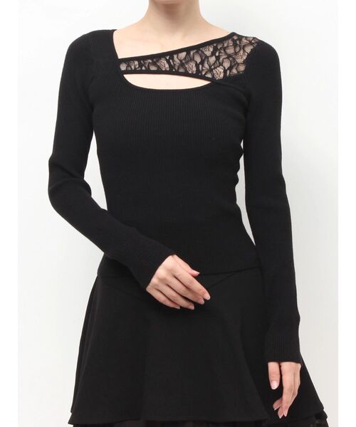 RESEXXY（リゼクシー）の「レースコンビニットプルオーバー（ニット/セーター・レディース・ピンク/ホワイト/ブラック・FREE）」の14枚目の写真