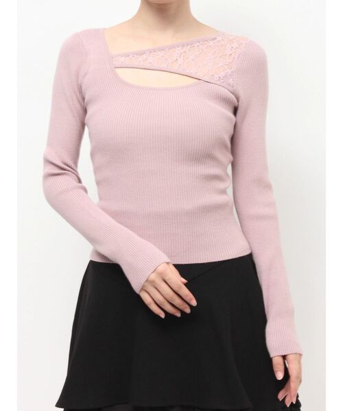 RESEXXY（リゼクシー）の「レースコンビニットプルオーバー（ニット/セーター・レディース・ピンク/ホワイト/ブラック・FREE）」の15枚目の写真