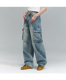 RANDOMOFF（ランダムオフ）の「BTB : BLANK POCKET CARGO JEANS [BLUE CORE]（デニムパンツ）」