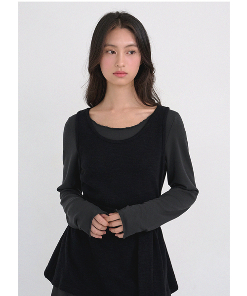 MICANE（ミケーネ）の「エディスビスチェ-Tセットアップ（Tシャツ/カットソー・レディース・ブラック・SMALL/MEDIUM/LARGE/X-LARGE/XX-LARGE）」の6枚目の写真
