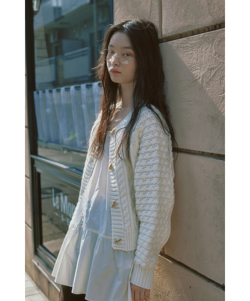 AFTERHOURS(アフターアワーズ)の「COZY CABLE KNIT CARDIGAN (IVORY)(カーディガン/ボレロ・レディース・アイボリー・FREE)」の5枚目の写真