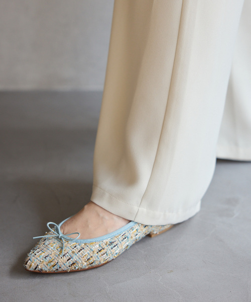 LE TALON（ルタロン）の「ポインテッドツイードバレエ（バレエシューズ・レディース・アイボリー/ピンク/サックスブルー・24.5cm/23cm/22.5cm/22cm/21.5/21/25.5cm/24cm/23.5cm/25cm）」の6枚目の写真