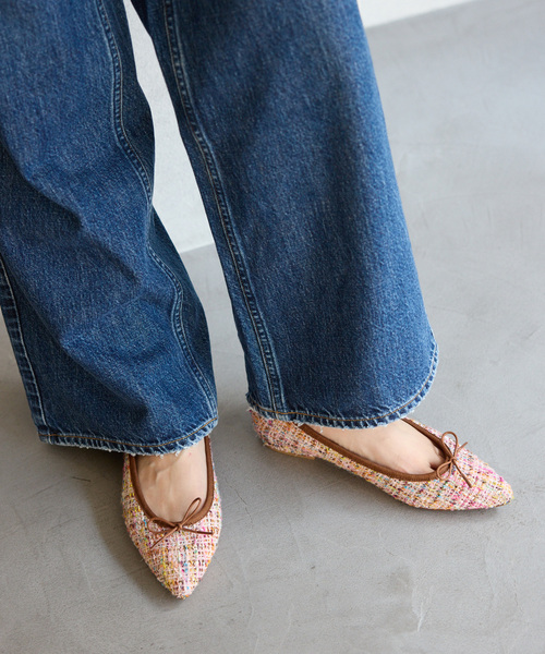 LE TALON（ルタロン）の「ポインテッドツイードバレエ（バレエシューズ・レディース・アイボリー/ピンク/サックスブルー・24.5cm/23cm/22.5cm/22cm/21.5/21/25.5cm/24cm/23.5cm/25cm）」の13枚目の写真