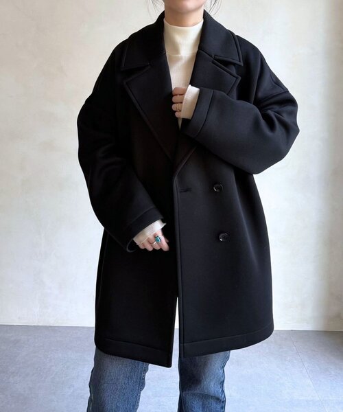 BEARDSLEY（ビアズリー）の「ダンボールPコート（ピーコート・レディース・ブラック/ネイビー・FREE）」の3枚目の写真