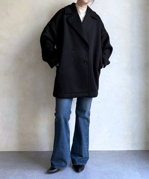 BEARDSLEY（ビアズリー）の「ダンボールPコート（ピーコート・レディース・ブラック/ネイビー・FREE）」の5枚目の写真