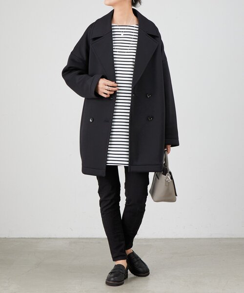 BEARDSLEY（ビアズリー）の「ダンボールPコート（ピーコート・レディース・ブラック/ネイビー・FREE）」の9枚目の写真