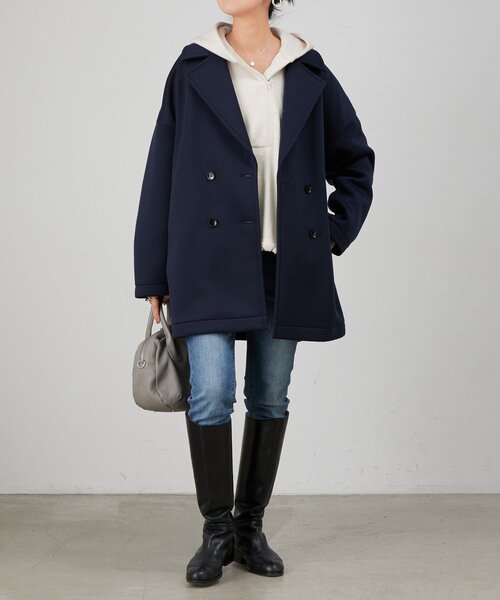 大幅お値下げ！！beardsley後るぷっくりダンボールショートコート♡ネイビー 大幅お値下げ！！beardsley後るぷっくりダンボールショートコート