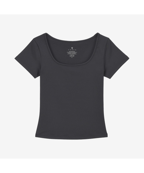 CONCHWEAR(コンチウェア)の「スリムフィットスクエアネックショートスリーブ(6色)(Tシャツ/カットソー・レディース・シルバーグレー/ライトグレー/チャコール/アイボリー/ブラック/クリーム・SMALL/MEDIUM/LARGE)」の5枚目の写真