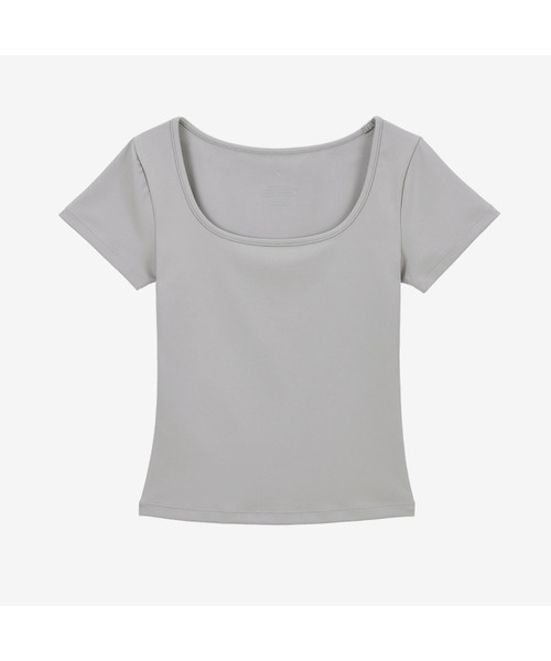 CONCHWEAR(コンチウェア)の「スリムフィットスクエアネックショートスリーブ(6色)(Tシャツ/カットソー・レディース・シルバーグレー/ライトグレー/チャコール/アイボリー/ブラック/クリーム・SMALL/MEDIUM/LARGE)」の3枚目の写真