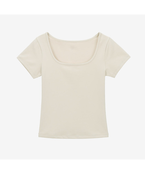 CONCHWEAR(コンチウェア)の「スリムフィットスクエアネックショートスリーブ(6色)(Tシャツ/カットソー・レディース・シルバーグレー/ライトグレー/チャコール/アイボリー/ブラック/クリーム・SMALL/MEDIUM/LARGE)」の6枚目の写真